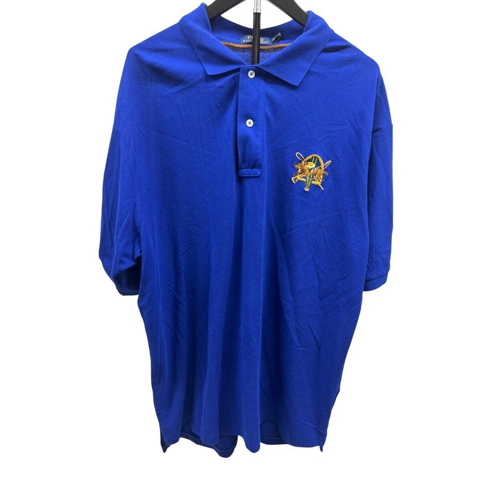 Polo Ralph Lauren NEW $135 Men's XLT Blue Heritage Large Horse‎ Rugby Derby Polo